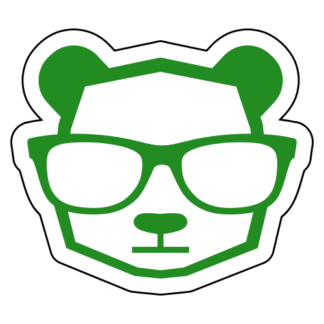 Intellectual Panda Wearing Glasses Sticker (Green)